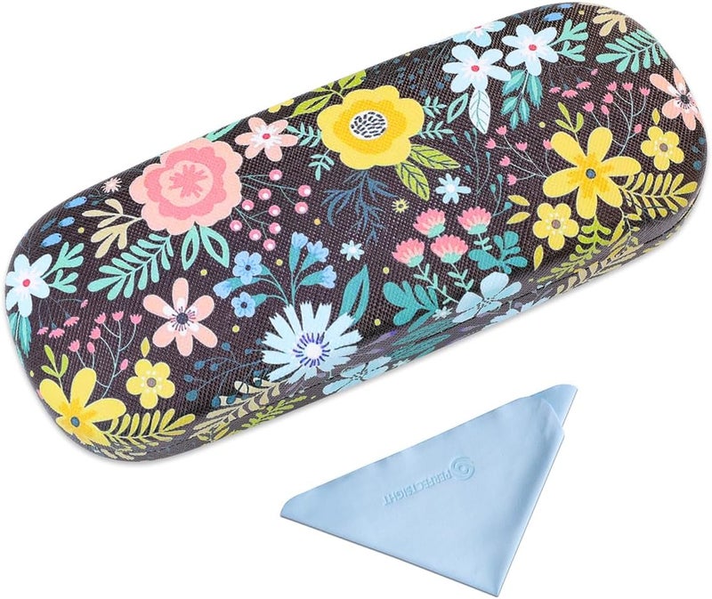 PERFECTSIGHT Store Hard Shell Eyeglasses Case, PU Leather Protective Glasses Case, Cute Eyeglass Case for Women Men Girls - Image 1